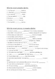 English Worksheet: pronouns