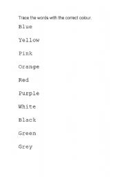 English worksheet: Colour