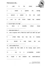 English Worksheet: Find someone who GAME