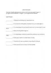 English worksheet: The questionnaire for the necklace 