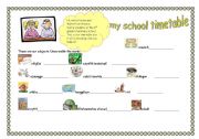 English Worksheet: our timetable