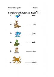 English worksheet: animal