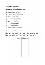 English worksheet: past simple