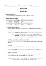 English Worksheet: sequencers