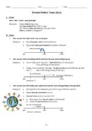 English Worksheet: present perfect tense