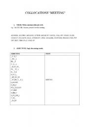 English worksheet: meeting-collocations+KEY