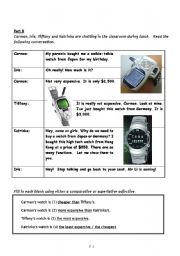 English worksheet: comparatives and superlatives