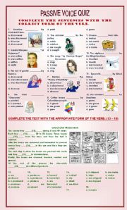 English Worksheet: PASSIVE - ACTIVE VOICE QUIZ