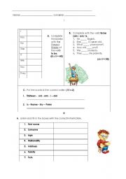 English worksheet: to be - simple present