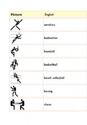 English worksheet: Sports