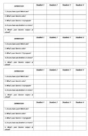 English Worksheet: Interview