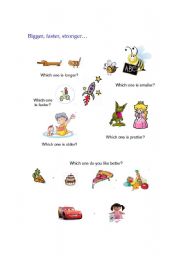 English Worksheet: Bigger stronger faster