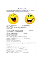 English Worksheet: FUNNY JOKES