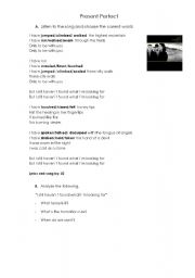 English Worksheet: Present Perfect- Song by U2