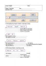 English Worksheet: Directions