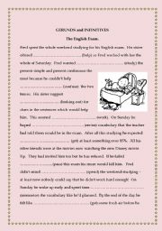 English Worksheet: Gerunds and Infinitives - Freds exam stress.