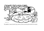 English Worksheet: Colouring halloween!