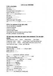 English Worksheet: beyonc 