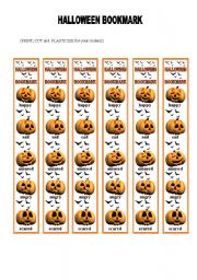 English Worksheet: halloween bookmark