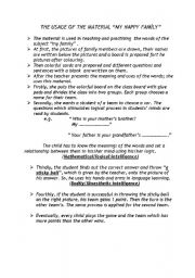 English worksheet: my family activity