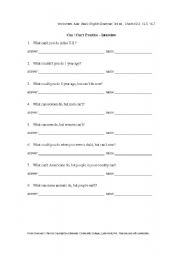 English Worksheet: can cannot