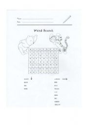 English Worksheet: WordSearch