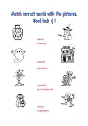 English worksheet: Halloween exercise