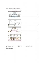 English worksheet: house parts 