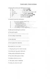 English Worksheet: present simple - continuous