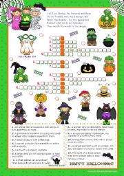 English Worksheet: Halloween Set (3)  - Crossword Puzzle for Upper Elementary and Lower Intermediate Students.