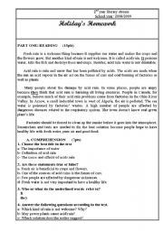 English Worksheet: holiday home wok  