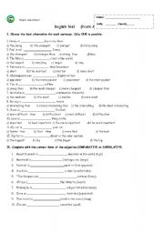 EnglishTest comparatives and superlatives