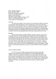 English Worksheet: Caldecott The House In The Night