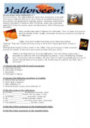 English Worksheet: halloween