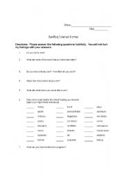 English Worksheet: Reading Interest Survey