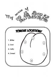 English Worksheet: sense of taste