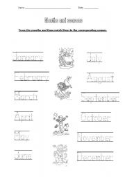 English Worksheet: Months and seasons