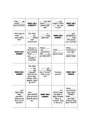 English Worksheet: present simple vs present continuous game board