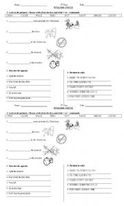 English Worksheet: Imperatives test