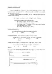English worksheet: Present Continuous and Simple Past