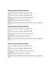 English Worksheet: 3rd Conditional- Paraphrasing activity