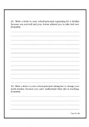 English Worksheet: worksheet to practice writing