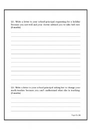 English worksheet: worksheet to practice writing