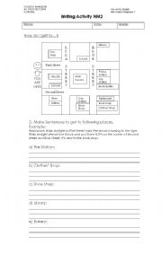 English Worksheet: Directions  Written Practice