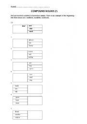 English Worksheet: COMPOUND NOUNS(2)