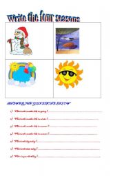 English Worksheet: seasons  and weather conditions