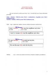 English worksheet: Adjectives clause