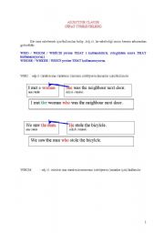 English Worksheet: Adjectives clause