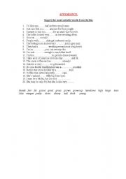 English worksheet: Suitable adjectives describing people