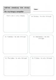 English Worksheet: The very hungry caterpllar (worksheet after reading)